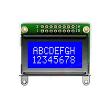 Küçük Boyutlu Mavi Ekran 0802 8 Bit Paralel Karakter LCD Modülü Arka Işık ile