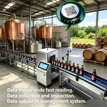 Système de traçabilité des palettes de bouteilles avec impression automatique de code, collecte et association de niveau 3