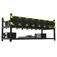Fabrik Anpassung 6 Gpualuminium Legierung Offene Luft Rig Rack Gehäuse USB Anschluss ATX PSU Stapelbar ATX Formfaktor Computer