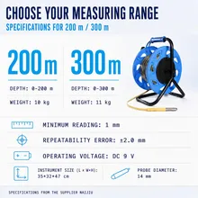 เครื่องมือวัดระดับ ไม้บรรทัดวัดระยะ 100 เมตร เทปวัดระดับน้ำ DIP Meter