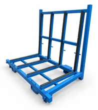 Rastrelliera Stillage in acciaio riutilizzabile e impilabile per lo stoccaggio industriale e la movimentazione dei materiali, con impilaggio su tre livelli e applicazioni per imballaggi a rendere