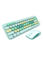 Combo di tastiera e mouse wireless colorati per telefono mobile, tablet e computer