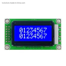 8X2 โมดูลจอแสดงผล LCD ตัวอักษร 14 ขา 8-Bit หน้าจอแบบขนาน พลังงานต่ำ LCD ตัวอักษร STN 0802