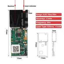 مستشعر المسافة بالليزر منخفض التكلفة USB 1mm دقة مستشعر الليزر لقياس المسافة 5m مستشعر المسافة بالليزر قصير المدى