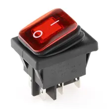 Kcd1 Interruttore Rocker Impermeabile acceso spento Interruttore Rocker Rotondo Illuminato Rosso