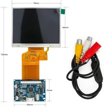 TFT LCD RGB Ekran Modül Kiti 3.5 İnç Ekran Çok Fonksiyonlu Araç Tasarımı