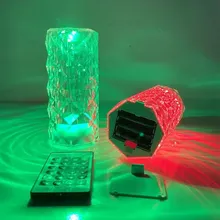 การควบคุมสัมผัส ไร้สาย ชาร์จได้ RGB กุหลาบ 16 สี คริสตัล LED