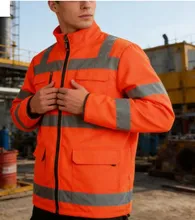 Chaqueta Softshell de Alta Visibilidad para Trabajo Exterior en Invierno Diseño Reflectante