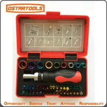 Jeu de tournevis à cliquet et de douilles métriques complet 46PCS