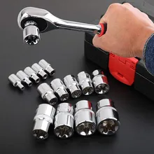 14PCS Set Soket Impak E-Torx Kombinasi Mekanik Multifungsi