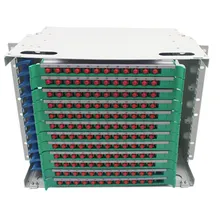 144 Panel Patch Serat Optik yang Dipasang pada Rak Slidable Port