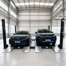 Shin Innovation 4 Post Doppelbreit 4 Tier Stahlseil Antrieb Schwerlastfahrzeug Parken Stapelsystem