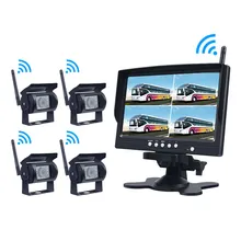 4CH Ters Yedekleme Aracı 2.4G Arka Görüş Araç Monitörü Arka Görüş Dashboard Sistemi Geri Dönüş Kiti Kablosuz Park HD Arka Görüş Kamerası