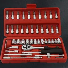 Ht001 Juego de herramientas manual multifuncional para reparación de automóviles, incluyendo juego de llaves de vaso