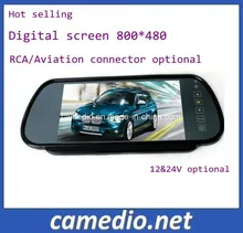 7"TFT Monitor de Espejo Retrovisor LCD para Coche Pantalla de Respaldo