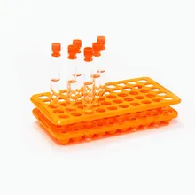 Uso em laboratório 50 Suporte para tubos de ensaio plástico multifuncional na cor laranja