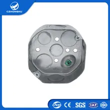 Caja de conexión octagonal de metal con conducto de acero para enrutamiento de cables recubiertos de zinc de alta rigidez