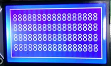 Modulo schermo LCD con pannello negativo su sfondo blu
