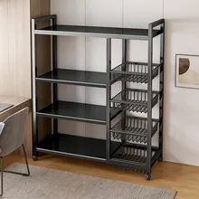 Carrello di stoccaggio mobile in metallo per l'organizzazione della cucina