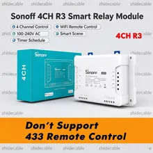 Sakelar Pintar WiFi Seri Sonoff Basicr4 Basic R4 Rfr2 4CH R3 Dukungan Asisten Suara Kontrol Aplikasi Ewelink 10A Modul Relai AC untuk Lampu dan Kipas