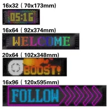 Placa de LED em Matriz LED Sinal de Carro Olhos de LED para Carro Luzes de Olhos de Diabo para Carros Controle por APP Placa de Exibição LED Rolante Programável DIY Editar Animações Quadro de Mensagens de Texto