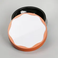 Contenedor cosmético color naranja mini para polvo suelto, diseño único, estuche compacto para polvo suelto