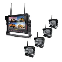 7-Inch 4CH Ghi Âm Monitor 2.4GHz Hệ Thống Gương Chiếu Hậu Không Dây Kỹ Thuật Số