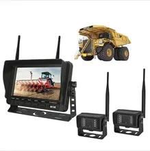Sistema de Monitoramento de Câmera de Ré para Caminhão com Visão Quádrupla, Monitor de Gravação para Carro de Trator