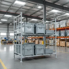 Estructura apilable ajustable versátil para almacenamiento eficiente de perfiles