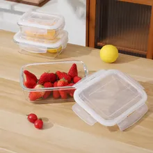 キッチンでの残り物保存用積み重ね可能ガラス製食品保存容器セット