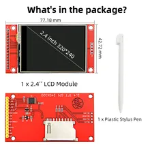 2.4 وحدة عرض LCD TFT بحجم إنش مع شاشة لمسية مقاومة 320X240 دقة لأردوينو Raspberry Pi Esp32 Stm32