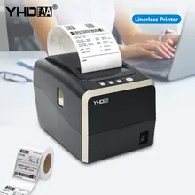 Slimme 3-inch thermische labelprinter met ondersteuning voor het afdrukken van kassabonnen, compatibel met Windows, Mac en Android, linerloze label- en stickerprinter