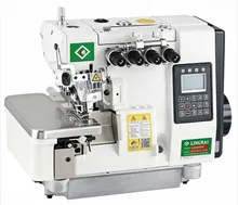 Macchina da cucire overlock pneumatico reversibile a quattro fili ad alta velocità con bloccaggio finale del filo