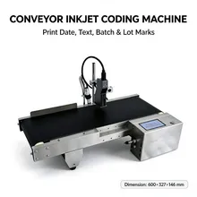 Mesin Pengkodean Inkjet Desktop Terintegrasi Konveyor Otomatis, Printer Inkjet Termal, Pencetakan Nomor Seri