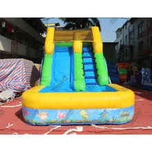 Hinterhof Kinder aufblasbare Wasserrutsche mit Pool