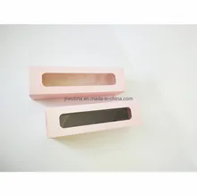 Scatola di carta piegata rosa con finestra trasparente in PVC
