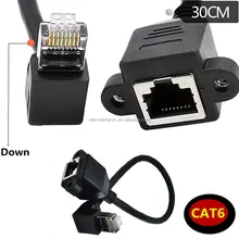 Conector de cable de red de montaje en panel hembra de alta velocidad RJ45 con ángulo RJ45 para montaje en panel para redes rápidas