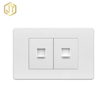 Dua Komputer (RJ45) Telepon (RJ11) Port Jaringan Kantor Rumah Soket Dinding Panel Outlet