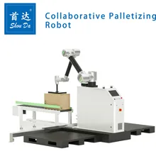 Máquina Paletizadora de Braço Robótico para Empilhamento Automático de Caixas de Papelão Linha de Embalagem com Filme de Envoltório