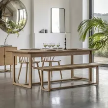 Lang Huis Eetkamer Rectangulaire Uittrekbare Eettafel, Rustiek Hedendaagse Uittrekbare Eettafel
