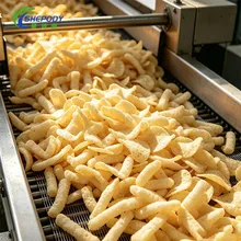 Línea de procesamiento de snacks inflados totalmente automática personalizada con sistema de calefacción a gas y eléctrico