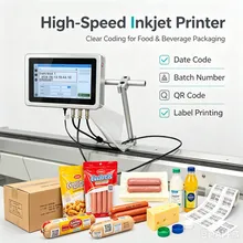 Máquina de Codificação a Jato de Tinta Automática Impressora a Jato de Tinta Tij com Tela Sensível ao Toque para Data Lote Qrcode Código de Barras Logo