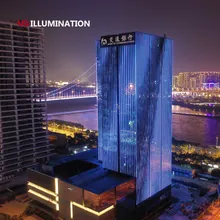 إضاءة خارجية مزخرفة بنقاط ضوء LED متغيرة الألوان RGB لمباني الشاهقة