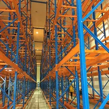 Balktype palletstelling met oranje waarschuwingsupright, zware stalen opslagstelling voor magazijn, metalen rek