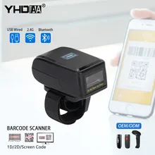 Máy đọc mã vạch dạng ngón tay di động không dây Bluetooth chất lượng cao, giải mã nhanh, quét liên tục, quét thủ công/tự động, dùng cho bán lẻ, kho hàng và logistics