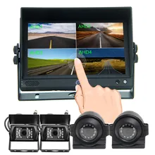 7" Schermo Touch ad Alta Definizione 4 Sistema Video Quad View Canale