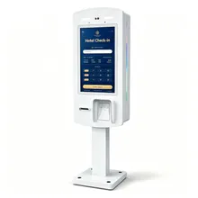 Terminal de Autochequeo Exterior 32 Pulgadas IP65 Impermeable Doble Cámara Luz de Relleno LED Impresora Soporte POS Android Windows Linux