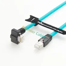 Koneksi Kamera Gige Visi Mesin Industri RJ45 CAT6A Kabel Sudut Kanan ke RJ45 Plug ke RJ45 Plug PCM-S-0571