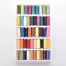 Haushalt Polyester-Gewinde Nähgarn-Set Nähzubehör 50 Spulen Box Gewindesatz