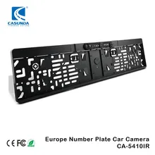 Targa per telaio di licenza europea dell'auto con telecamera per visione posteriore impermeabile, telecamera per retromarcia con visione notturna a infrarossi
